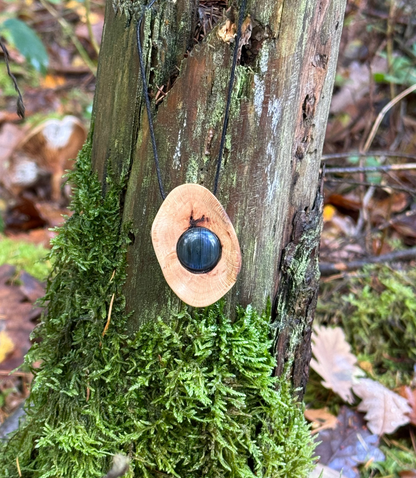 Baumperlenkette aus Ahorn mit Labradorit